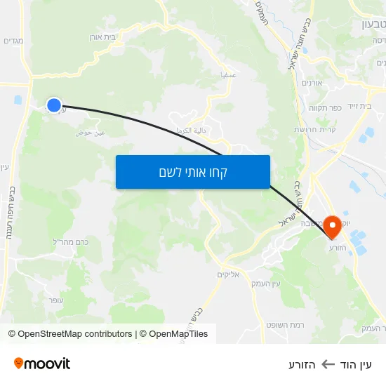 מפת עין הוד להזורע