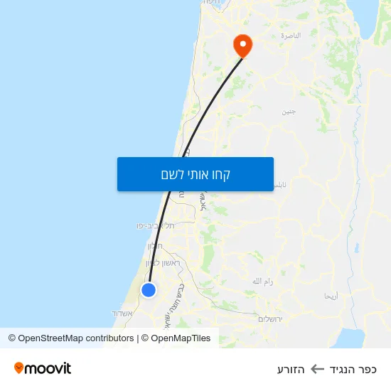 מפת כפר הנגיד להזורע