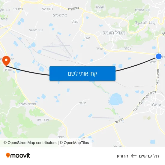 מפת תל עדשים להזורע