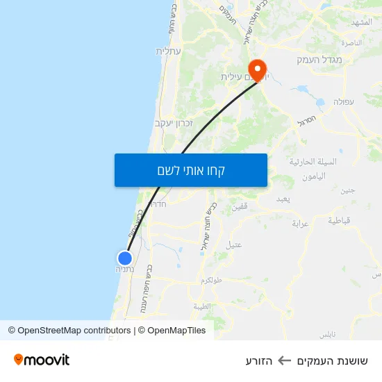 מפת שושנת העמקים להזורע