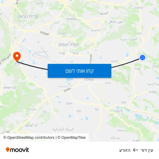 מפת עין דור להזורע