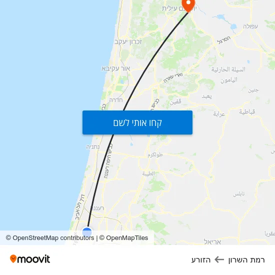 מפת רמת השרון להזורע