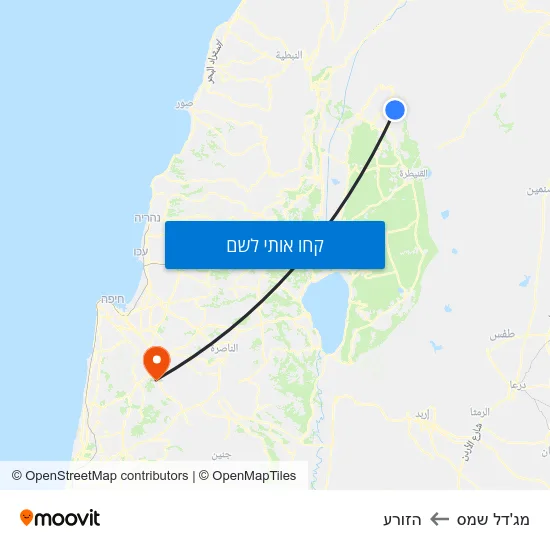 מפת מג'דל שמס להזורע