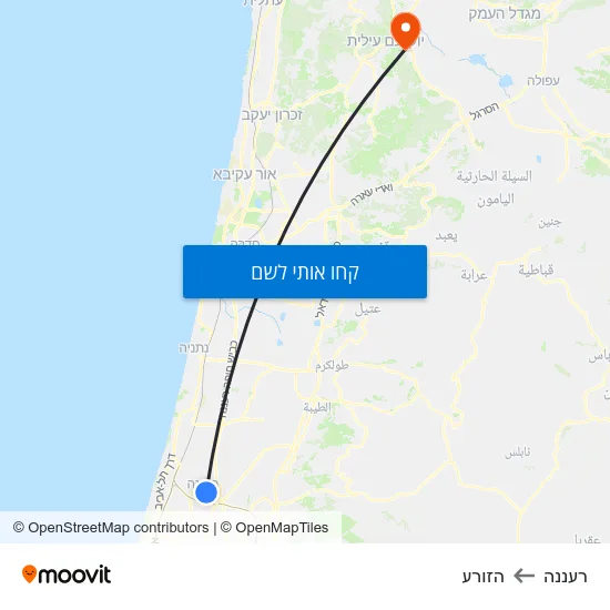 מפת רעננה להזורע