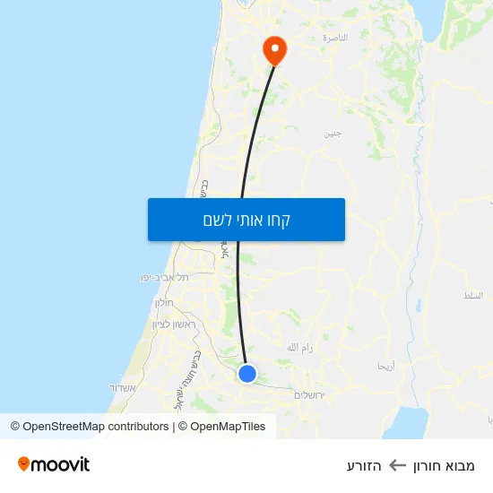 מפת מבוא חורון להזורע