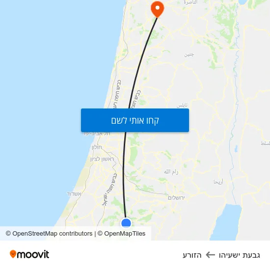 מפת גבעת ישעיהו להזורע