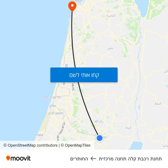 מפת תחנת רכבת קלה תחנה מרכזית להחותרים