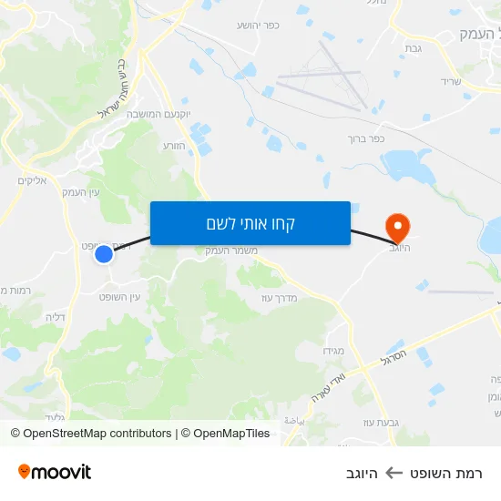 מפת רמת השופט להיוגב