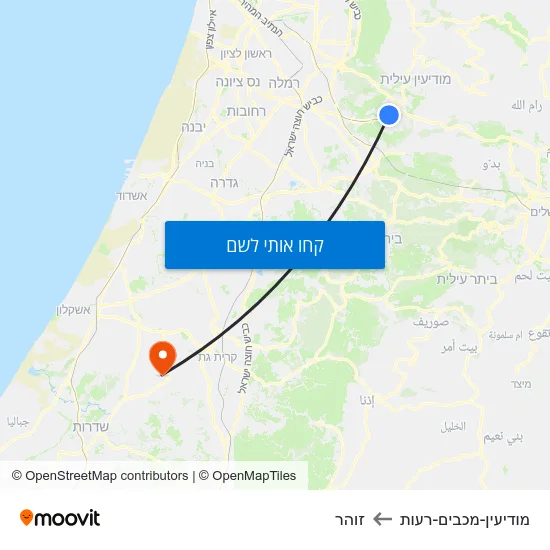 מפת מודיעין-מכבים-רעות לזוהר