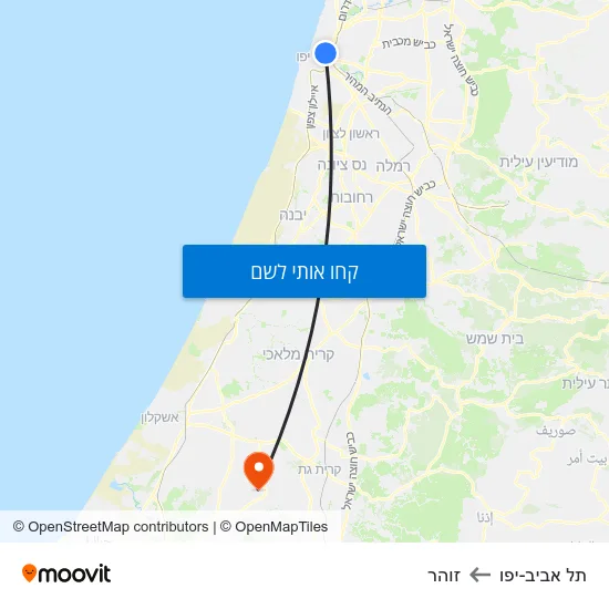 מפת תל אביב-יפו לזוהר