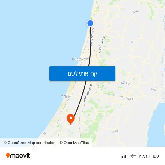 מפת כפר ויתקין לזוהר