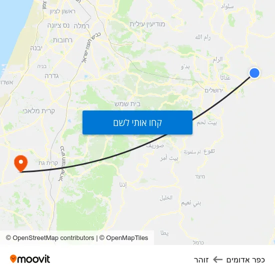 מפת כפר אדומים לזוהר