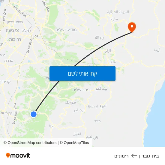 מפת בית גוברין לרימונים