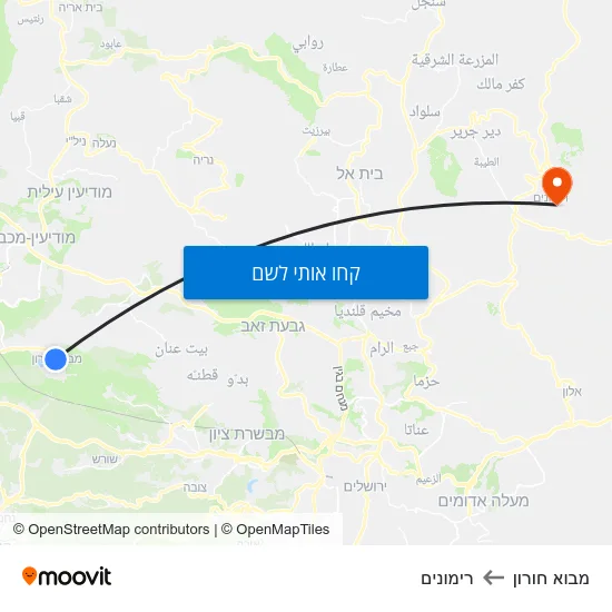 מפת מבוא חורון לרימונים