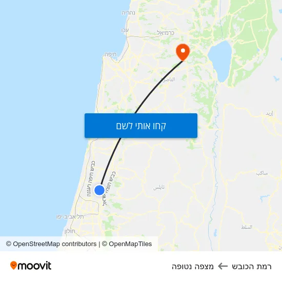 מפת רמת הכובש למצפה נטופה