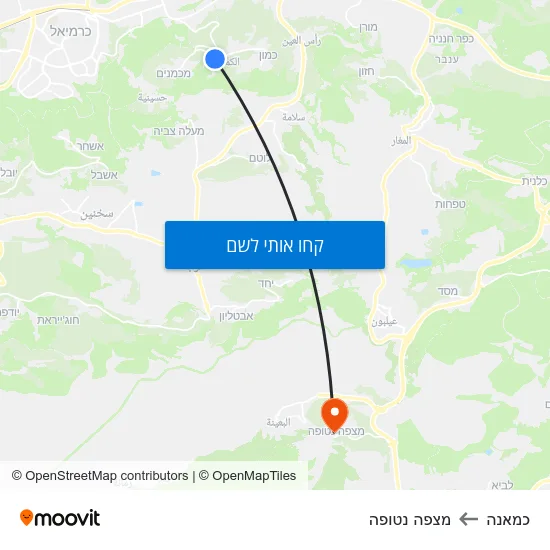 מפת כמאנה למצפה נטופה