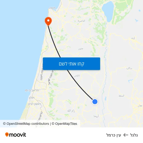 מפת גלגל לעין כרמל
