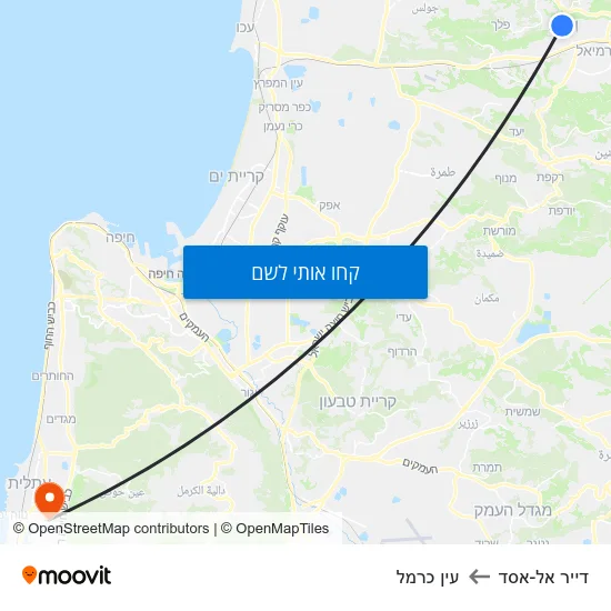 מפת דייר אל-אסד לעין כרמל