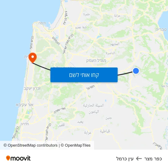 מפת כפר מצר לעין כרמל
