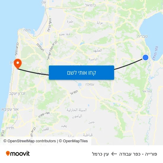 מפת פורייה - כפר עבודה לעין כרמל