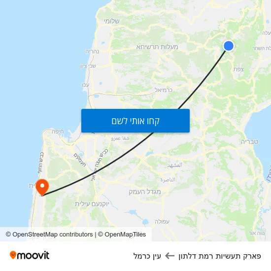 מפת פארק תעשיות רמת דלתון לעין כרמל