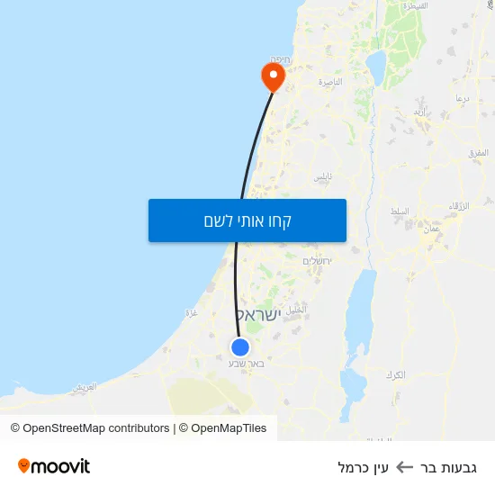 מפת גבעות בר לעין כרמל