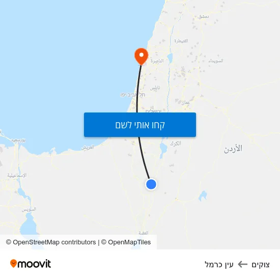 מפת צוקים לעין כרמל
