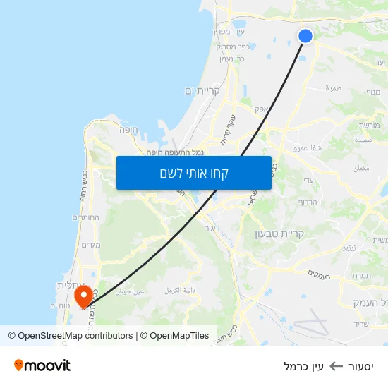 מפת יסעור לעין כרמל
