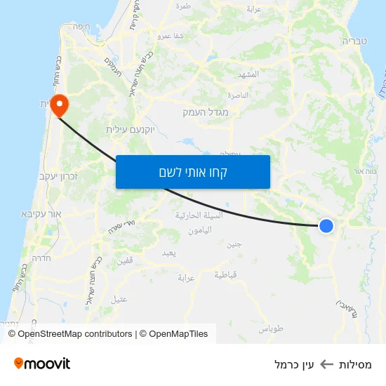 מפת מסילות לעין כרמל