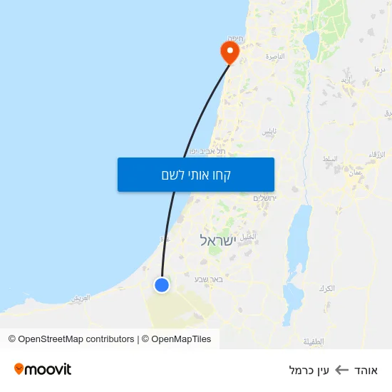 מפת אוהד לעין כרמל