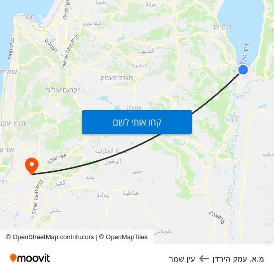 מפת מ.א. עמק הירדן לעין שמר
