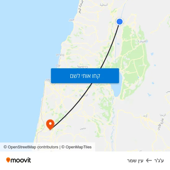 מפת ע'ג'ר לעין שמר