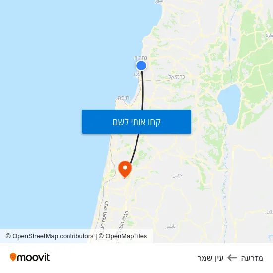 מפת מזרעה לעין שמר