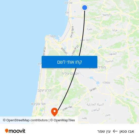 מפת אבו סנאן לעין שמר