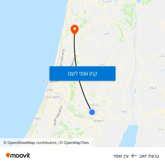 מפת גבעת זאב לעין שמר