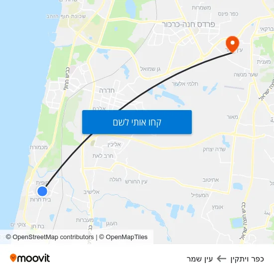 מפת כפר ויתקין לעין שמר