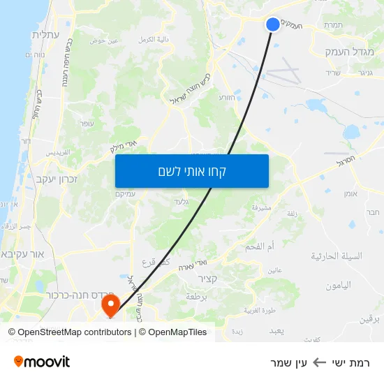 מפת רמת ישי לעין שמר