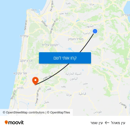 מפת עין מאהל לעין שמר