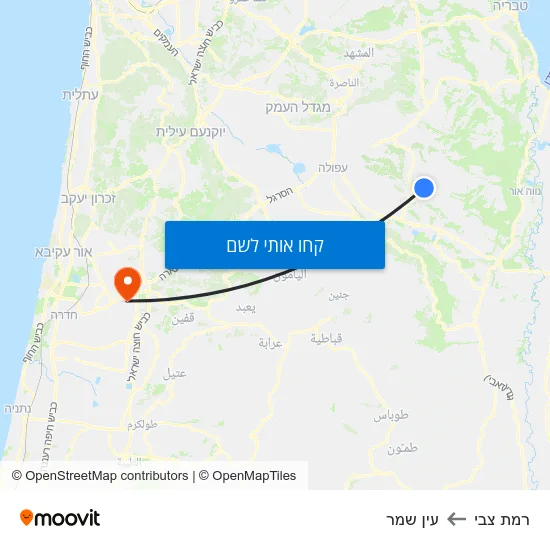 מפת רמת צבי לעין שמר