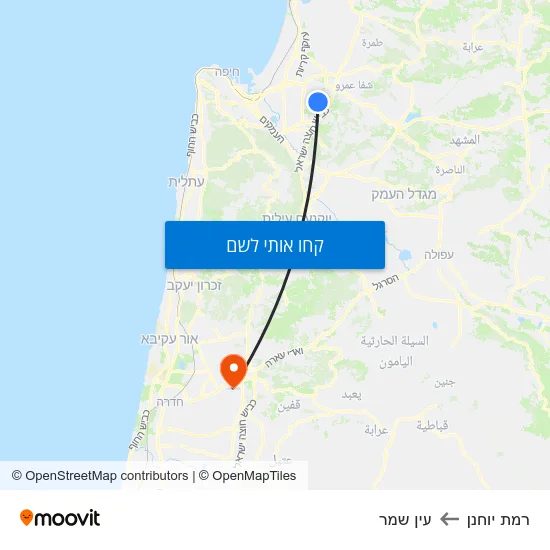 מפת רמת יוחנן לעין שמר
