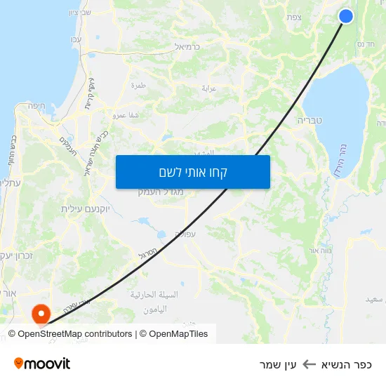 מפת כפר הנשיא לעין שמר