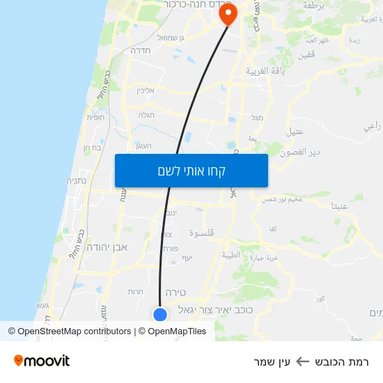 מפת רמת הכובש לעין שמר