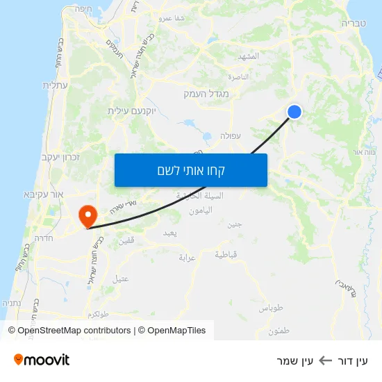 מפת עין דור לעין שמר