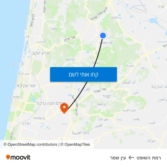 מפת רמת השופט לעין שמר