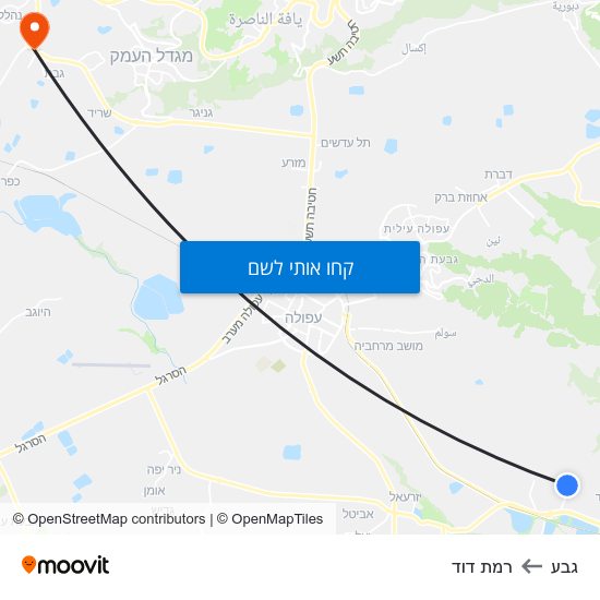 מפת גבע לרמת דוד
