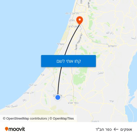 מפת אופקים לכפר חב"ד