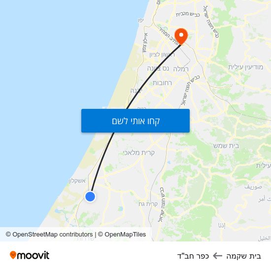 מפת בית שקמה לכפר חב"ד