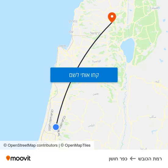 מפת רמת הכובש לכפר חושן