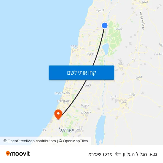 מפת מ.א. הגליל העליון למרכז שפירא