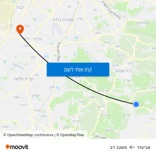 מפת אביעזר למשגב דב